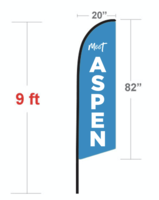 Rush Economy 9 Foot Feather Flag Double Sided