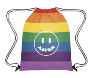 Rainbow Smiley Aspen Mouth Face Cinch Bag